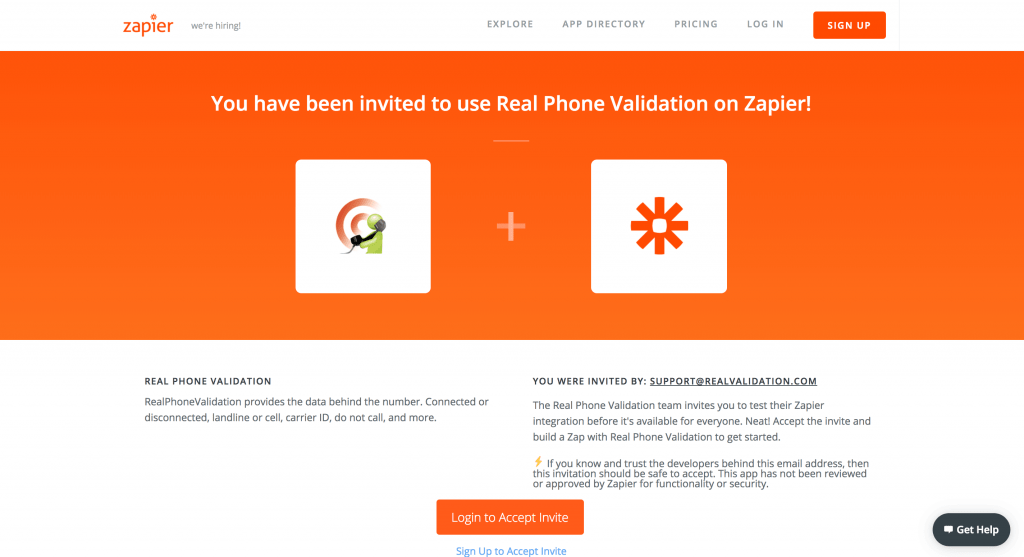 Use Zapier to intergrate phone validation into other apps